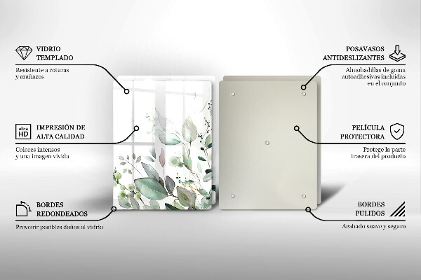 Tocător de bucătărie Plante acuarela