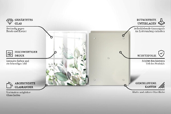 Tocător de bucătărie Plante acuarela