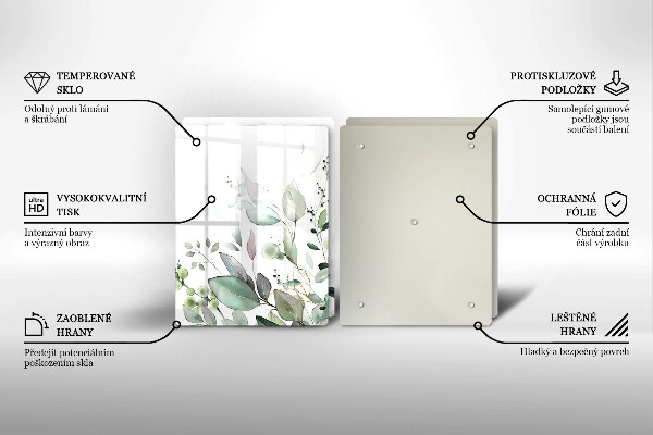 Tocător de bucătărie Plante acuarela