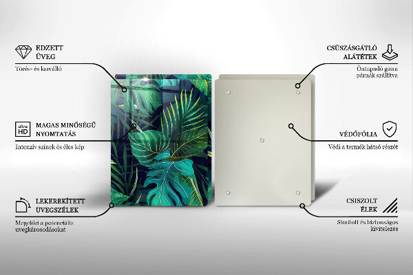 Tocător de bucătărie Ilustrație cu frunzele junglei