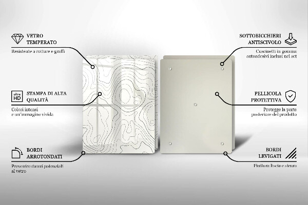 Tocător de bucătărie Design de artă în linie