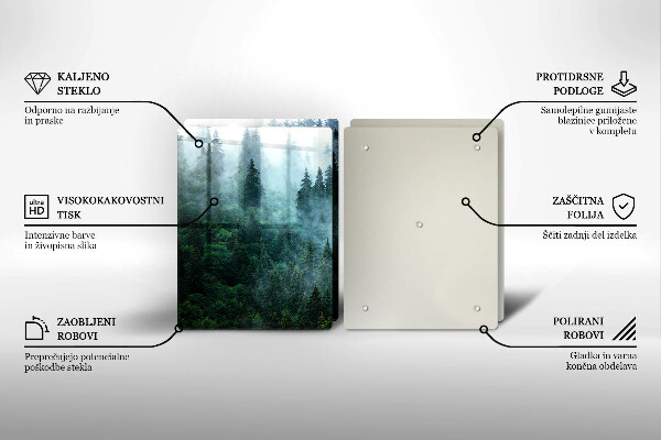 Tocător de bucătărie Pădure în ceață