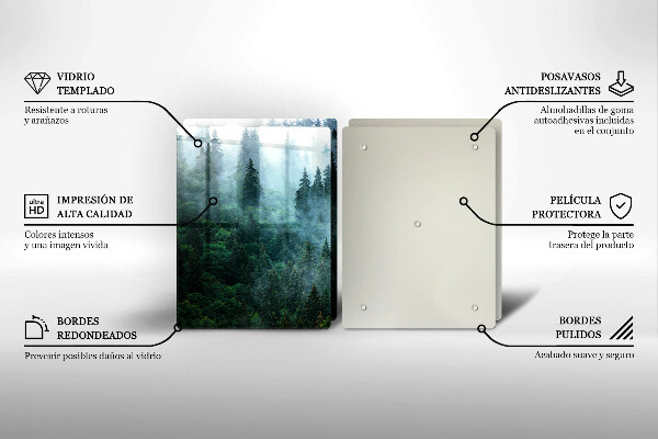 Tocător de bucătărie Pădure în ceață