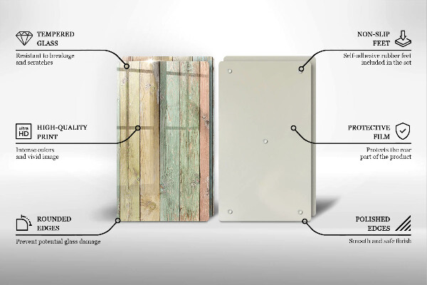 Tocător de bucătărie Plăci vintage colorate