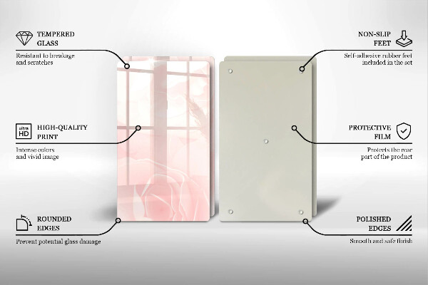 Tocător de bucătărie Fundal de trandafiri pastel