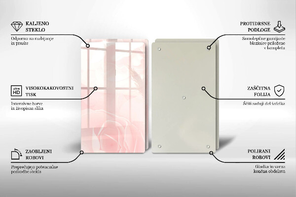 Tocător de bucătărie Fundal de trandafiri pastel