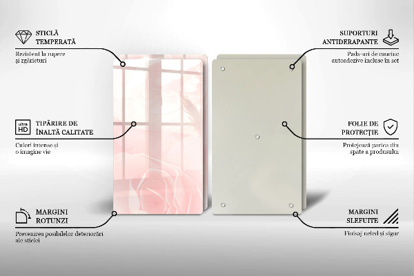 Tocător de bucătărie Fundal de trandafiri pastel