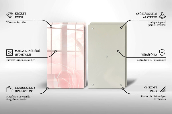 Tocător de bucătărie Fundal de trandafiri pastel
