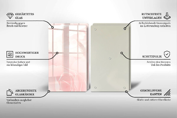 Tocător de bucătărie Fundal de trandafiri pastel