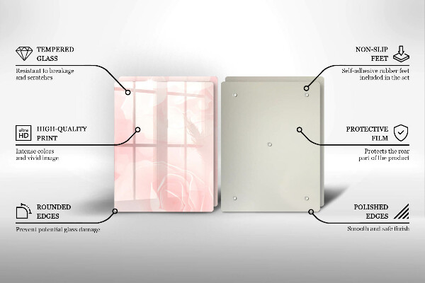 Tocător de bucătărie Fundal de trandafiri pastel