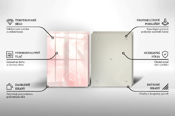 Tocător de bucătărie Fundal de trandafiri pastel