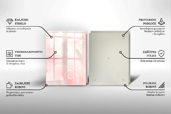 Tocător de bucătărie Fundal de trandafiri pastel