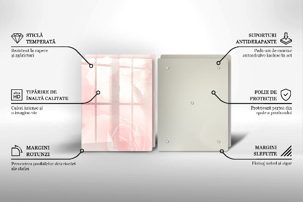 Tocător de bucătărie Fundal de trandafiri pastel