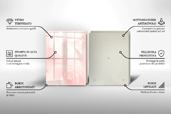 Tocător de bucătărie Fundal de trandafiri pastel
