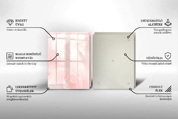 Tocător de bucătărie Fundal de trandafiri pastel