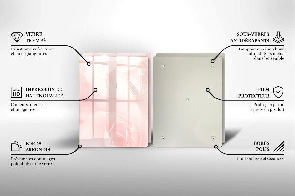 Tocător de bucătărie Fundal de trandafiri pastel