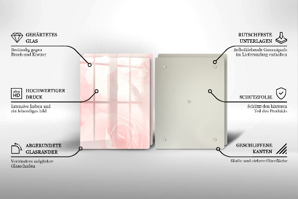 Tocător de bucătărie Fundal de trandafiri pastel