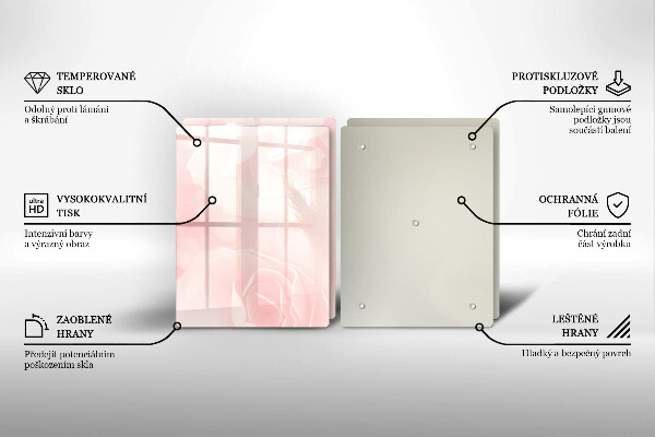 Tocător de bucătărie Fundal de trandafiri pastel