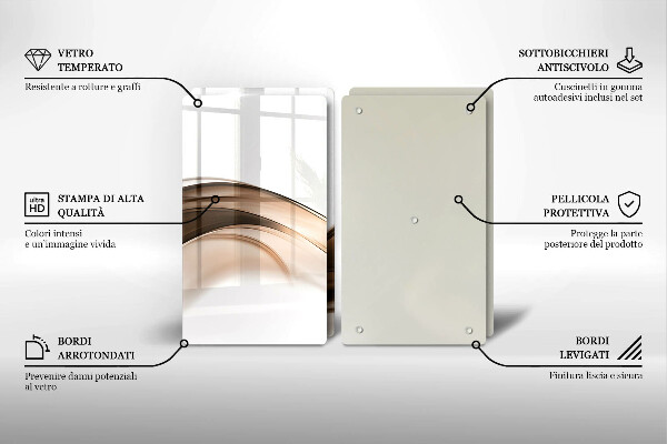 Tocător de bucătărie Linii maro abstracte