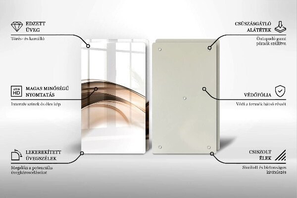 Tocător de bucătărie Linii maro abstracte