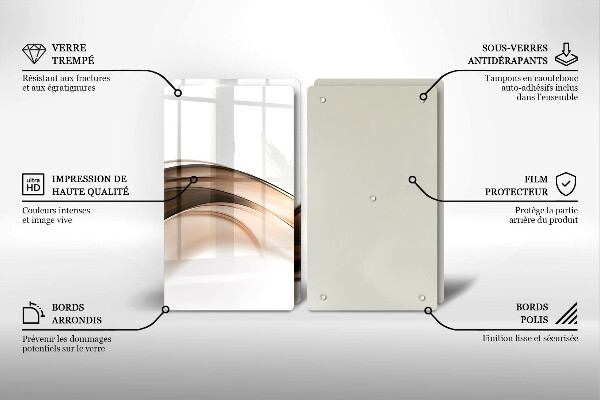 Tocător de bucătărie Linii maro abstracte