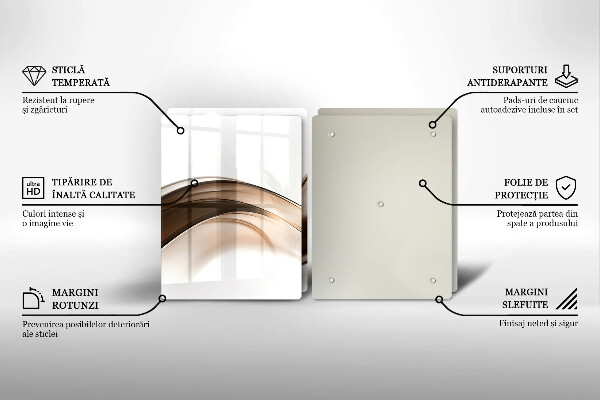 Tocător de bucătărie Linii maro abstracte