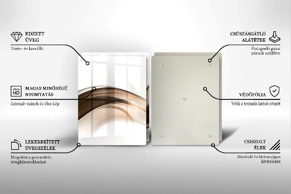 Tocător de bucătărie Linii maro abstracte