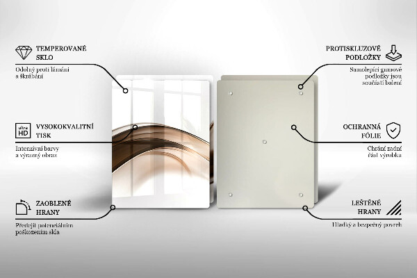 Tocător de bucătărie Linii maro abstracte