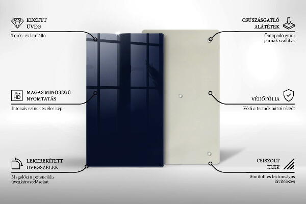 Tocător din sticlă Albastru marin