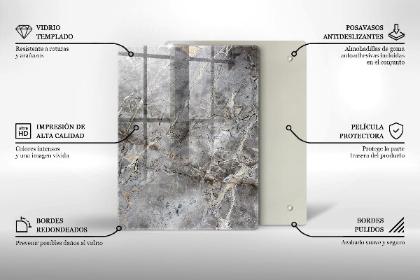 Tocător din sticlă Culoarea albastra