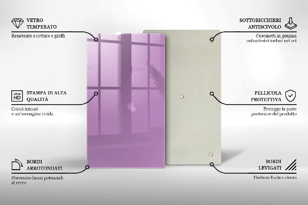 Tocător din sticlă Culoare violet