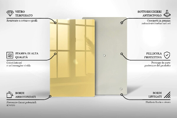 Tocător din sticlă Galben