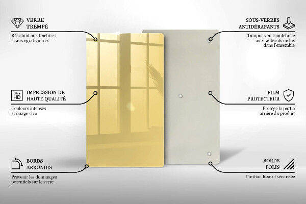 Tocător din sticlă Galben