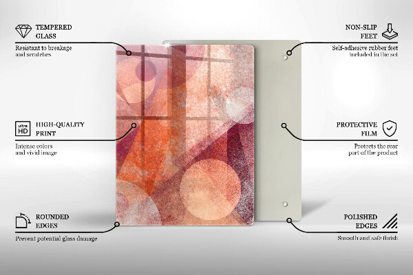 Tocător din sticlă culoare portocalie