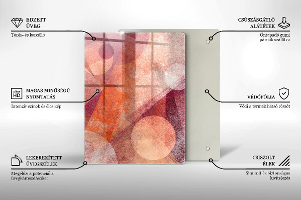 Tocător din sticlă culoare portocalie