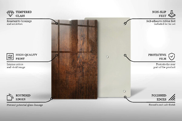 Tocător de bucătărie Scândură din lemn de culoare închisă