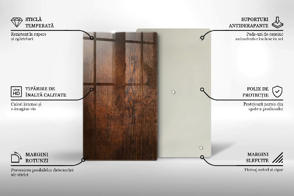 Tocător de bucătărie Scândură din lemn de culoare închisă