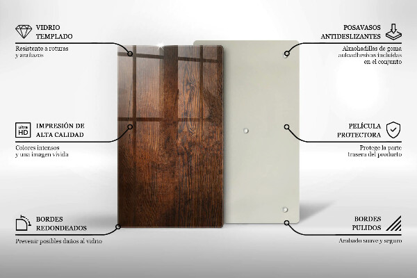 Tocător de bucătărie Scândură din lemn de culoare închisă