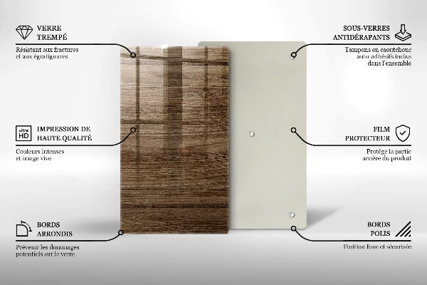 Tocător din sticlă Textura lemnului