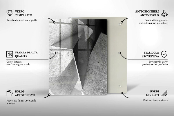 Tocător din sticlă Textura lemnului