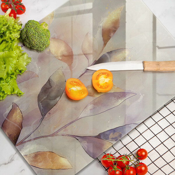 Tocător de bucătărie Frunze boho pictate