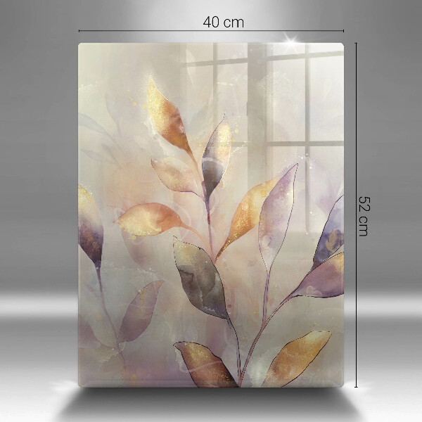 Tocător de bucătărie Frunze boho pictate