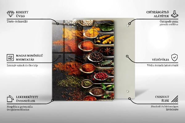 Tocător de bucătărie Frunze boho pictate