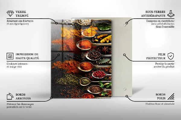 Tocător de bucătărie Frunze boho pictate