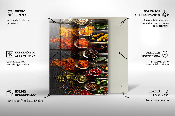 Tocător de bucătărie Frunze boho pictate