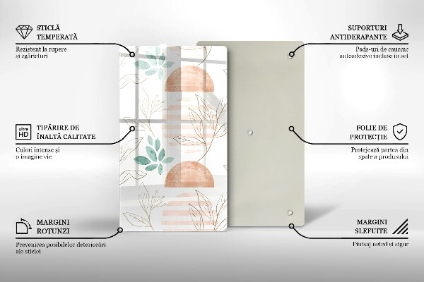 Tocător de bucătărie Model de frunze Boho