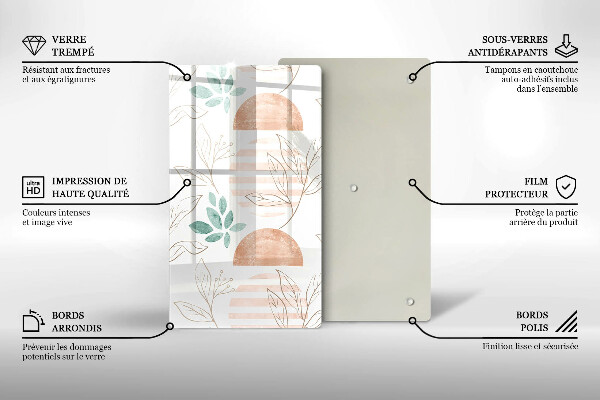 Tocător de bucătărie Model de frunze Boho