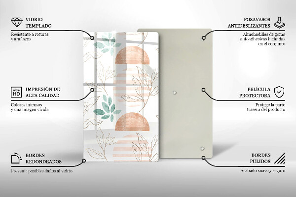 Tocător de bucătărie Model de frunze Boho