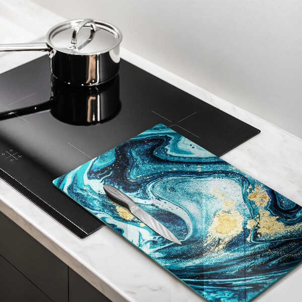 Tocător de bucătărie Abstracția aurului albastru