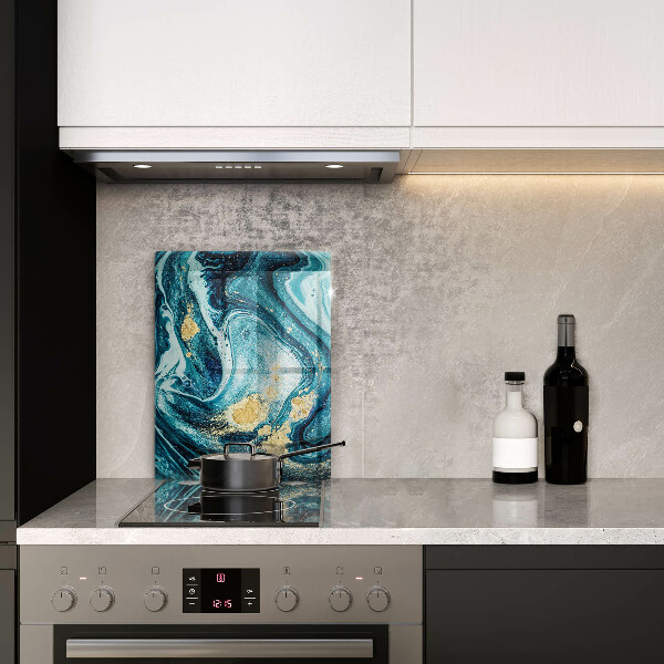 Tocător de bucătărie Abstracția aurului albastru